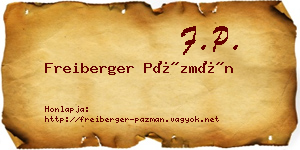 Freiberger Pázmán névjegykártya
